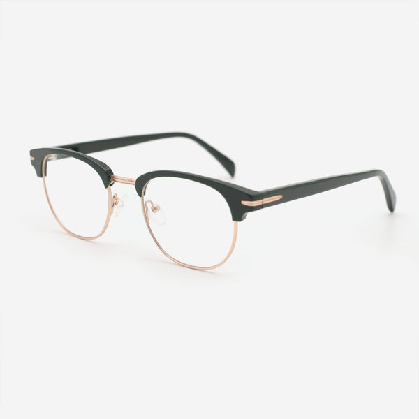 Round Acetate And Metal Combined Unisex Optical Frames 23A3069