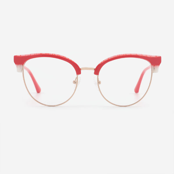 Classical Round Acetate And Metal Combined Women‘s Optical Frames 23A3076