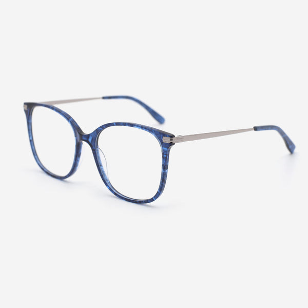 Round Acetate And Metal Combined Women's Optical Frames 23A3169