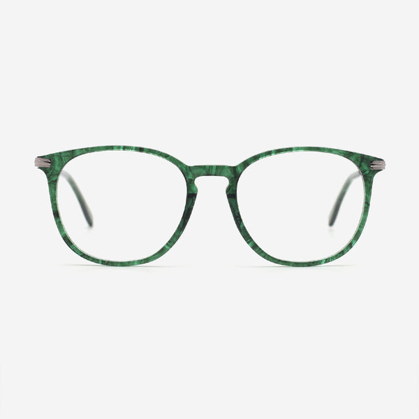 Oval Acetate And Metal Combined Unisex Optical Frames 23A3174