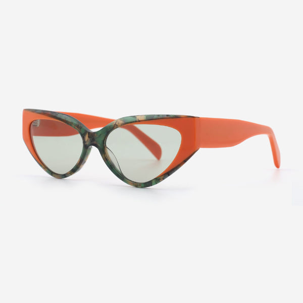 Lamination Cat Eye Fashion  Acetate Women's Sunglasses 23A8007