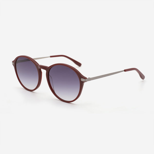 Oval Acetate And Metal Combined Female Sunglasses 23A8117
