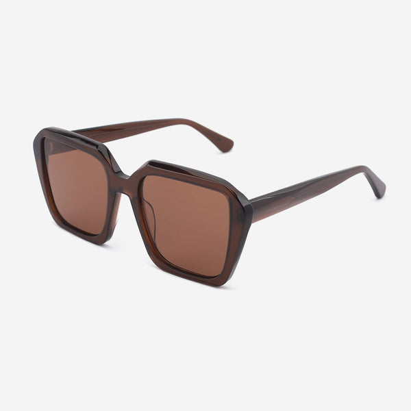 Retro Square and polygon  acetate female sunglasses 22A8040