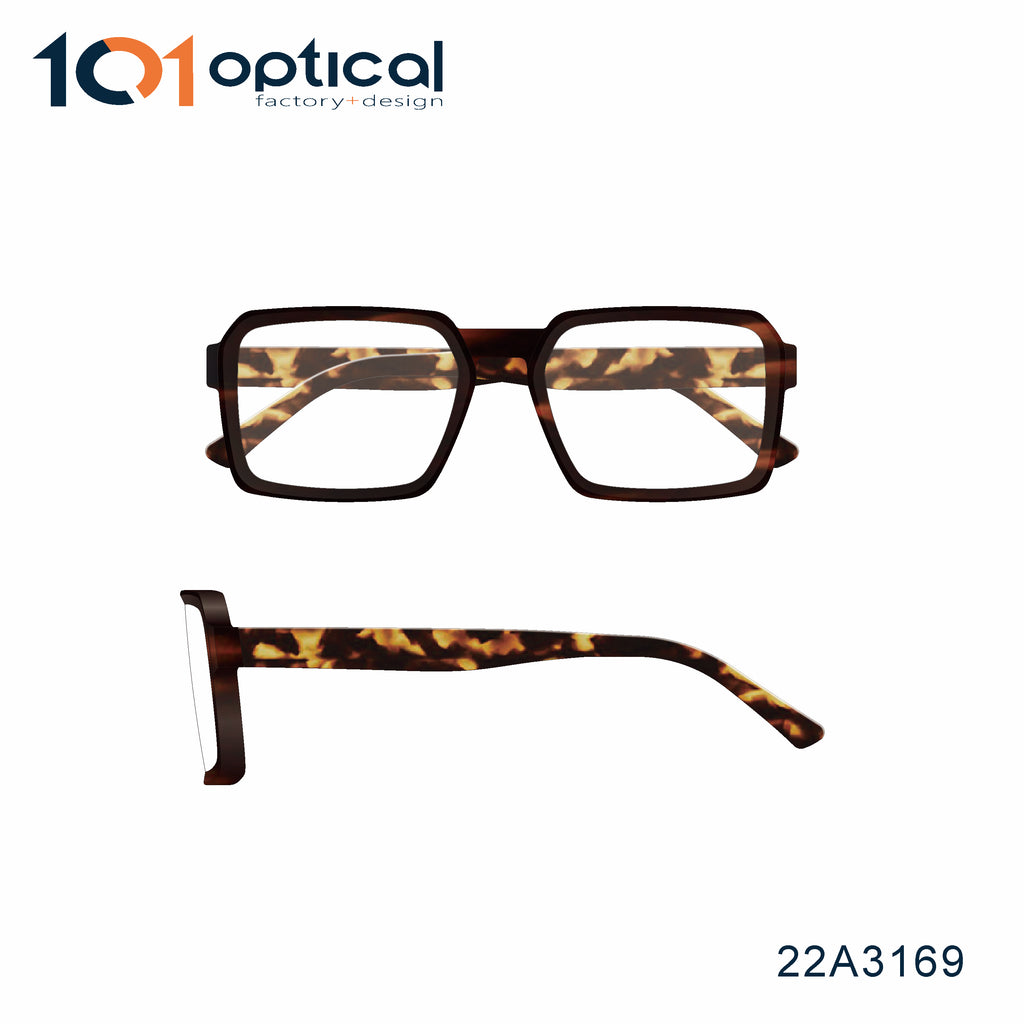 Rexangle Bevelling Acetate Men's Optical Frames 22A3169