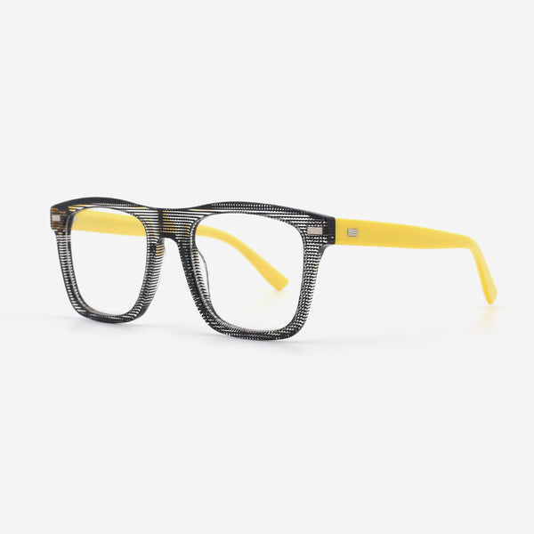 Bevelling Rectangular Acetate Men's Optical Frames 22A3173