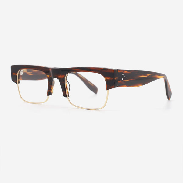 Rectangle Acetate And Metal Combined Men‘s Optical Frames 23A3071