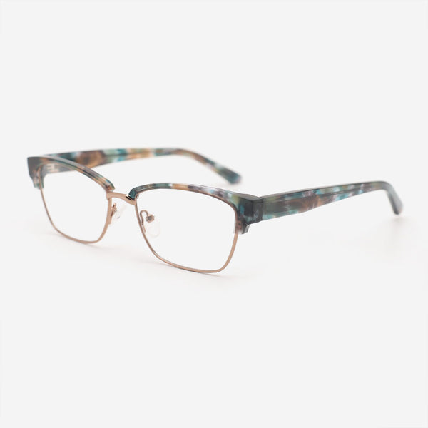 Rectangle Acetate And Metal Combined Women's Optical Frames 23A3074