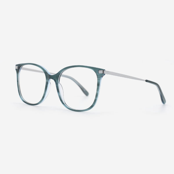 Round Acetate And Metal Combined Women's Optical Frames 23A3169