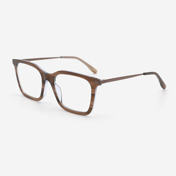 Square Acetate And Metal Combined Unisex Optical Frames 23A3172