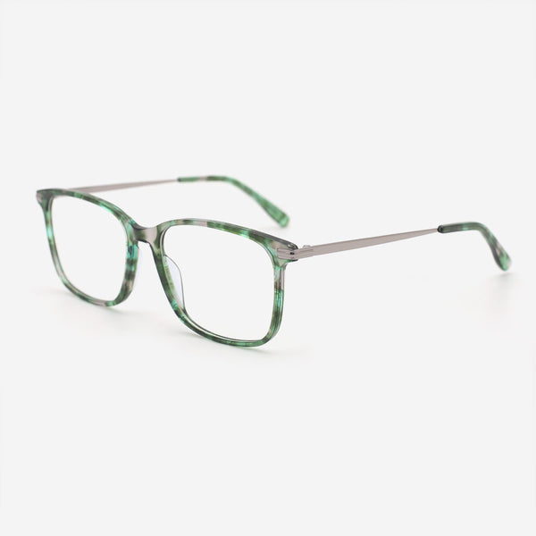 Rectangle Acetate And Metal Combined Unisex Optical Frames 23A3173