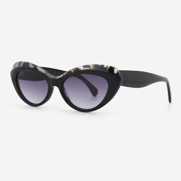 Cat Eye Lamination Bevel Acetate Women's Sunglasses 23A8008