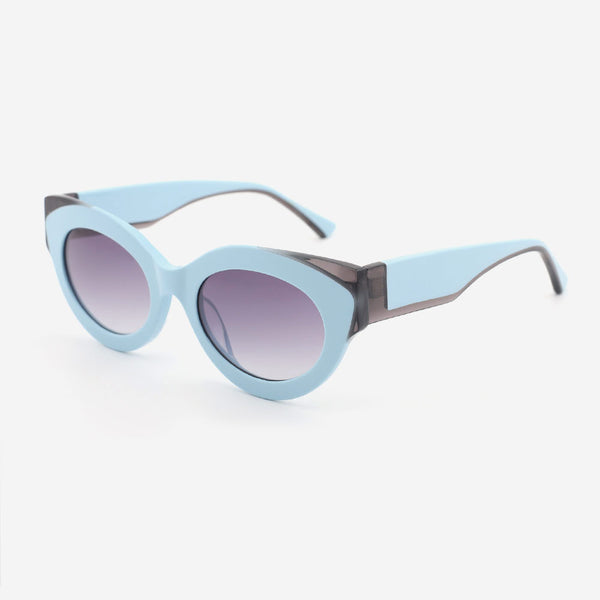 Cat Eye Lamination Full-rim Acetate Female Sunglasses 23A8018