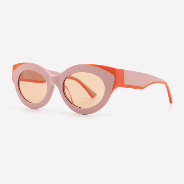 Cat Eye Lamination Full-rim Acetate Female Sunglasses 23A8018