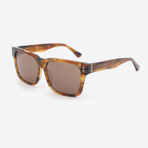 Distinctive Square Fashion Acetate Men's Sunglasses 23A8042