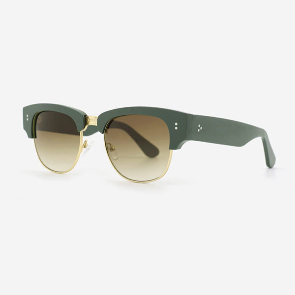 Retro Square Acetate And Metal Combined Unisex Sunglasses 23A8056