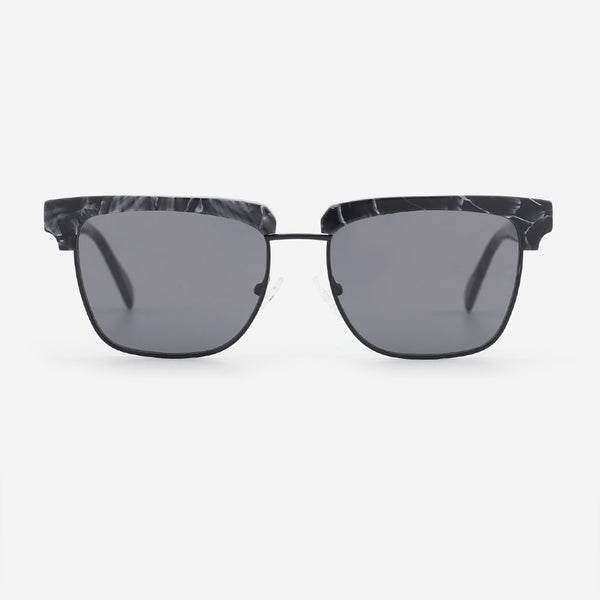 Rectangular Acetate And Metal Combined  Male's Sunglasses 23A8058