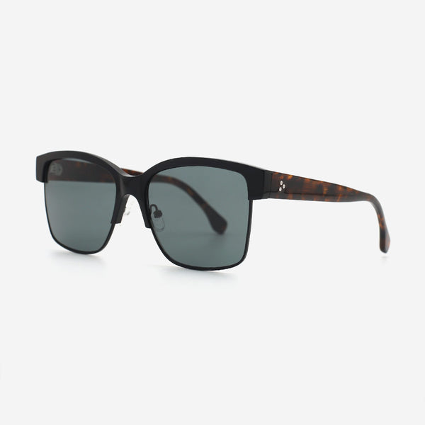 Square Acetate And Metal Combined Unisex Sunglasses 23A8059