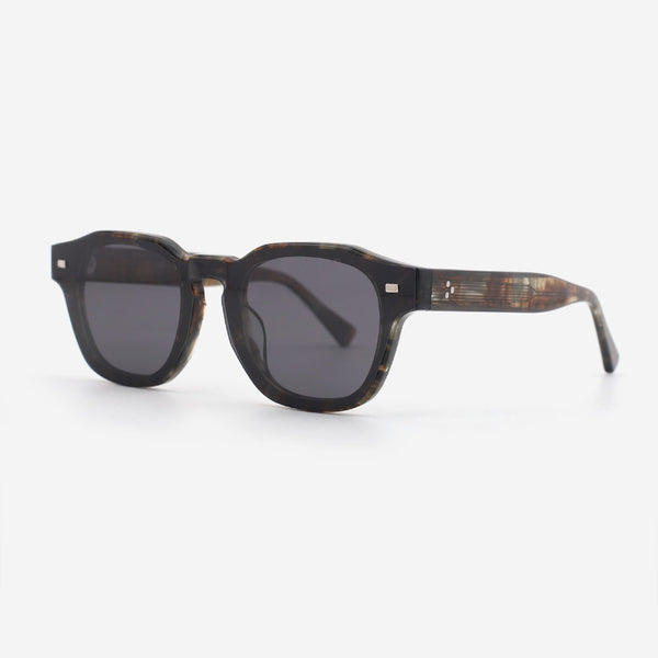 Classic Round Acetate Unisex Clip-On Sunglasses 23A8065