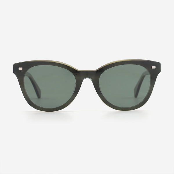 Retro Round Acetate Unisex Clip-On Sunglasses 23A8066