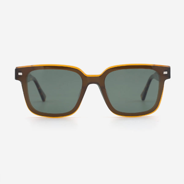 Rectangle Acetate Men's Clip-On Sunglasses 23A8067