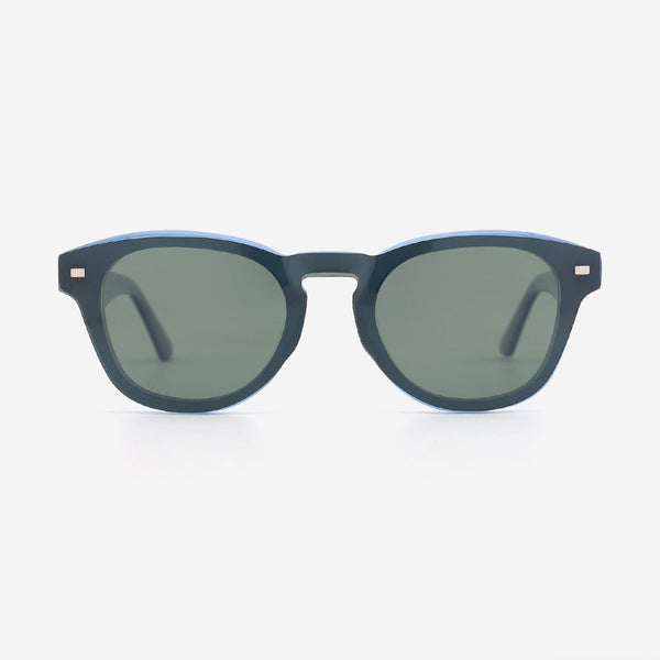 Classic Round Acetate Unisex Clip-On Sunglasses 23A8068
