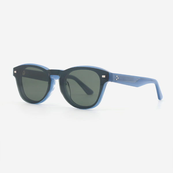 Classic Round Acetate Unisex Clip-On Sunglasses 23A8068