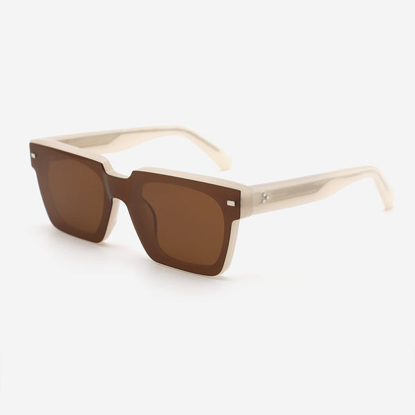 Square Acetate Unisex Clip-On Sunglasses 23A8069