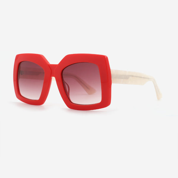 Irregular and Dimensional Acetate Women's Sunglasses 23A8077