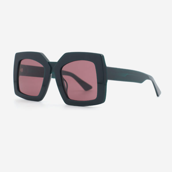 Irregular and Dimensional Acetate Women's Sunglasses 23A8077