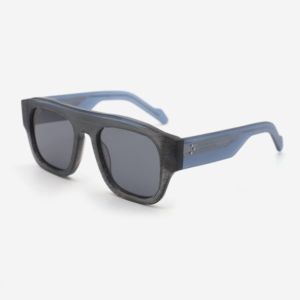Square Fashion Lamination Acetate Male's Sunglasses 23A8080