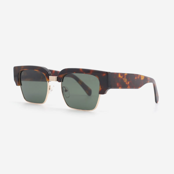 Classic Square Acetate And Metal Combined Unisex Sunglasses 23A8109