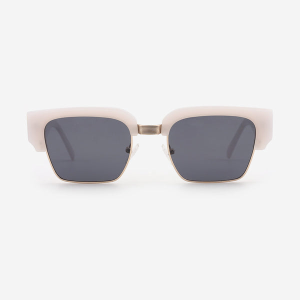 Classic Square Acetate And Metal Combined Unisex Sunglasses 23A8109