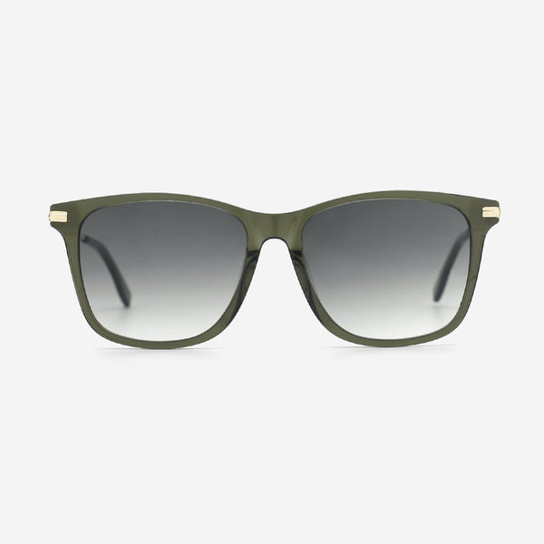 Square Acetate And Metal Combined Unisex Sunglasses 23A8115