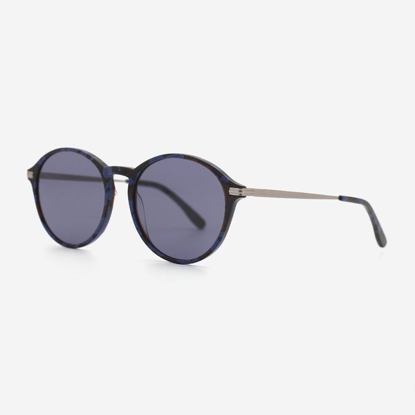 Oval Acetate And Metal Combined Female Sunglasses 23A8117
