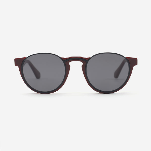 Round Acetate And Metal Combined Unisex Sunglasses 23A8132B
