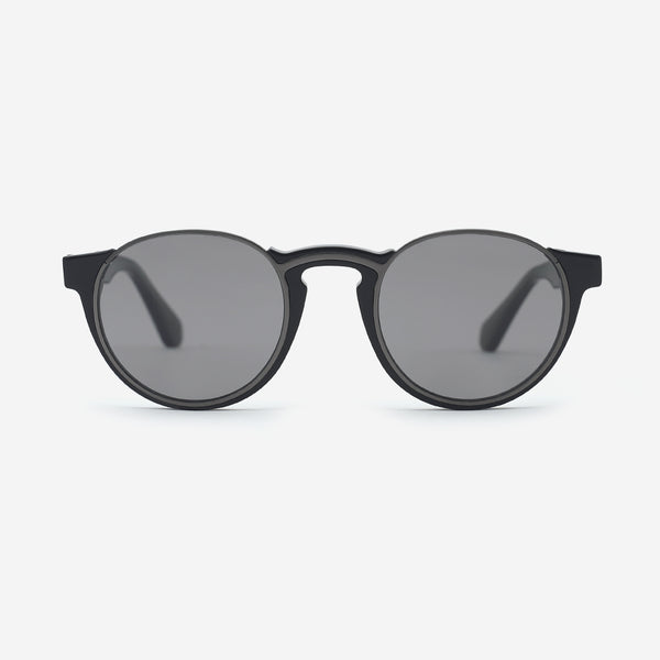 Round Acetate And Metal Combined Unisex Sunglasses 23A8132B