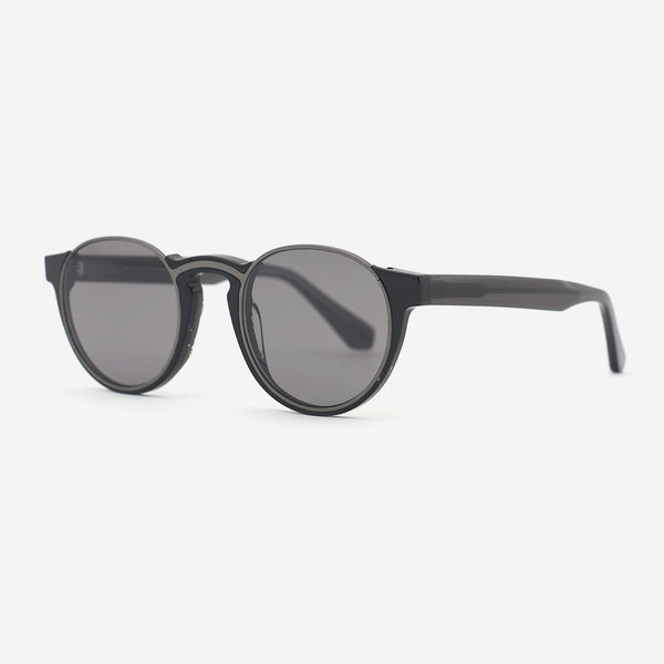 Round Acetate And Metal Combined Unisex Sunglasses 23A8132B
