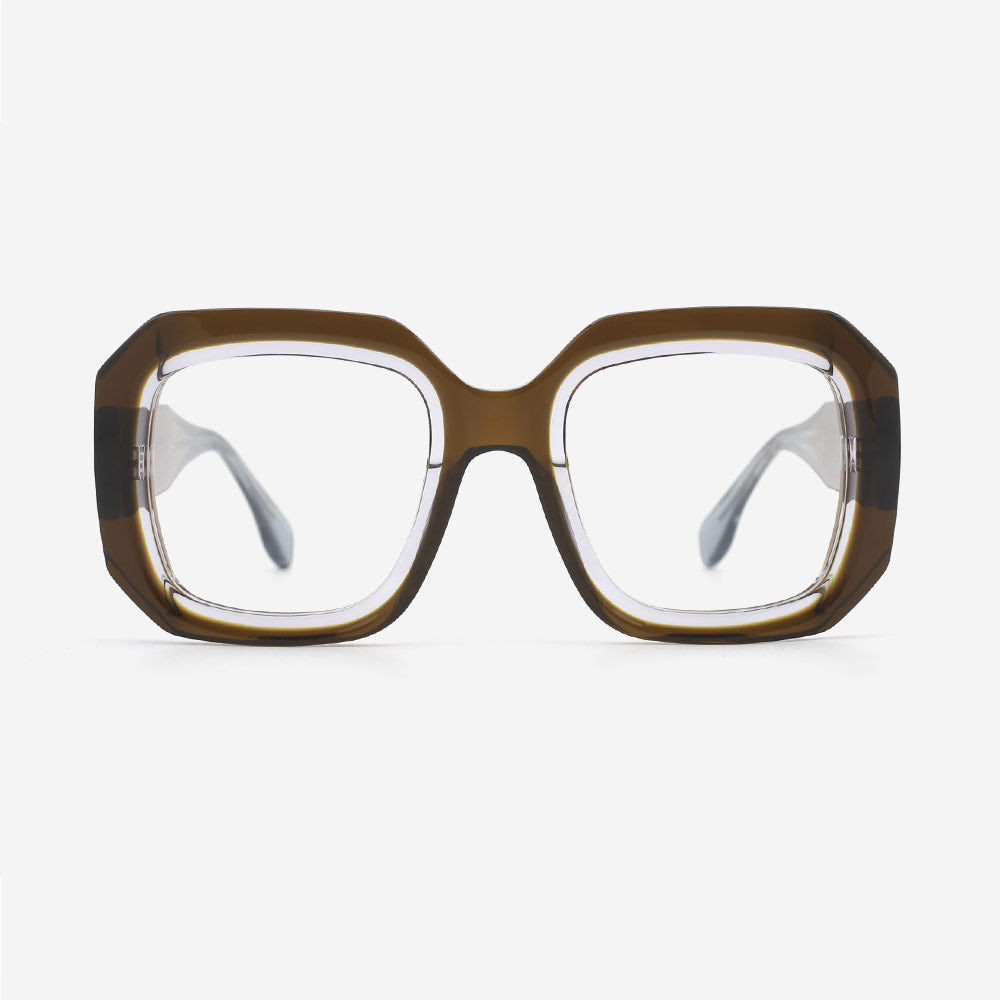 Square Oversize Laminated Acetate Women's Optical Frames 24A3062