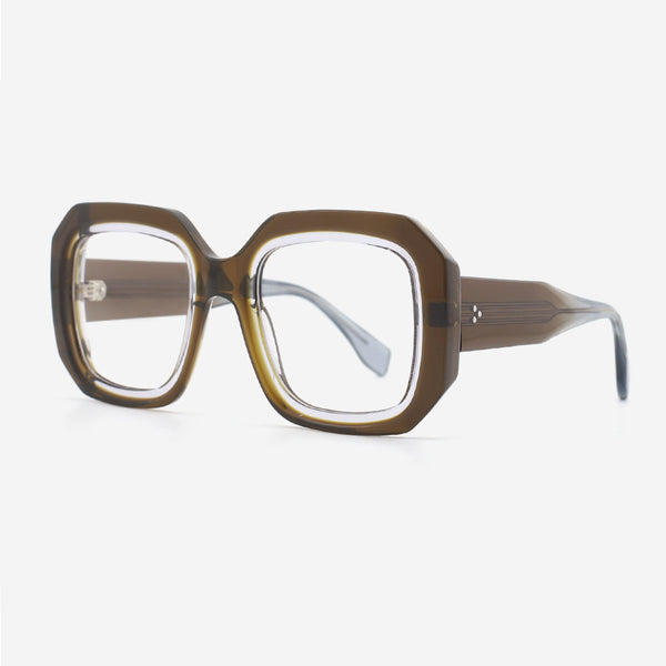 Square Oversize Laminated Acetate Women's Optical Frames 24A3062