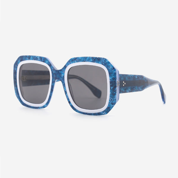 Square Oversize Laminated Acetate Women's Sunglasses 24A3062A