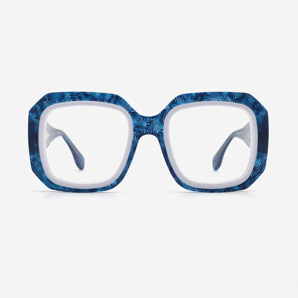 Square Oversize Laminated Acetate Women's Optical Frames 24A3062