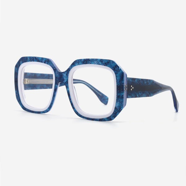 Square Oversize Laminated Acetate Women's Optical Frames 24A3062