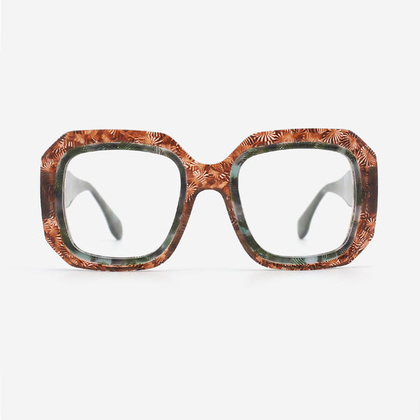 Square Oversize Laminated Acetate Women's Optical Frames 24A3062