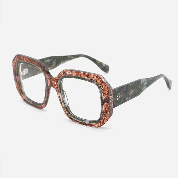 Square Oversize Laminated Acetate Women's Optical Frames 24A3062