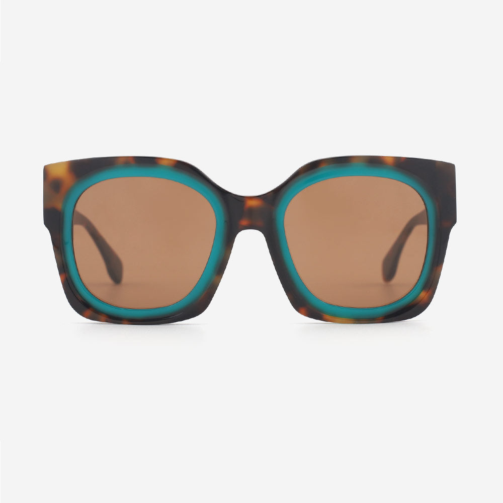 Square Thick Laminated Acetate Women's Sunglasses 24A3063A