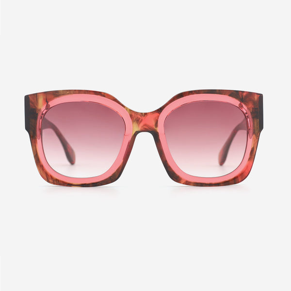 Square Thick Laminated Acetate Women's Sunglasses 24A3063A