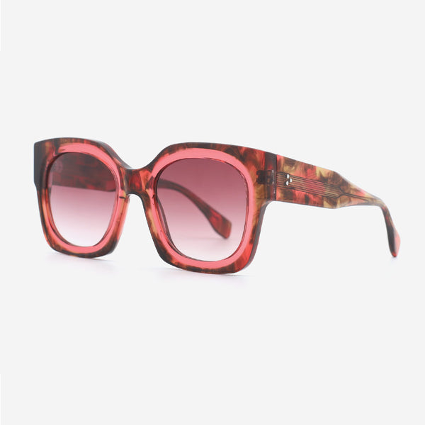 Square Thick Laminated Acetate Women's Sunglasses 24A3063A