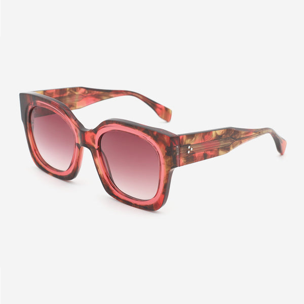 Square Thick Laminated Acetate Women's Sunglasses 24A3063A