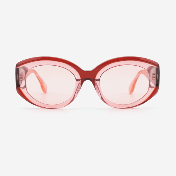 Cat Eye Laminated Acetate Female Sunglasses 24A3064A