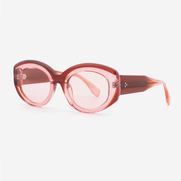 Cat Eye Laminated Acetate Female Sunglasses 24A3064A